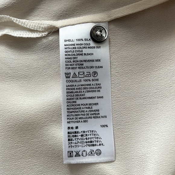 TOMMY BAHAMA Silk Cream V-Neck Belted Shirt Dress - Size Small - Picture 14 of 14